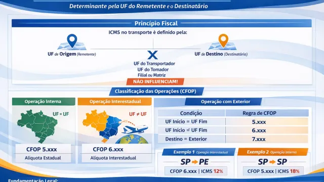 Cálculo do ICMS na Entrada de CT-e – Determinação pela UF do Remetente e Destinatário